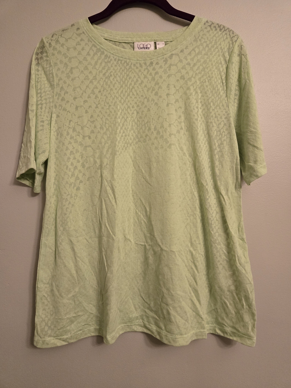 LOGO by Lori Goldstein Elbow Short Sleeve Burnout Tee